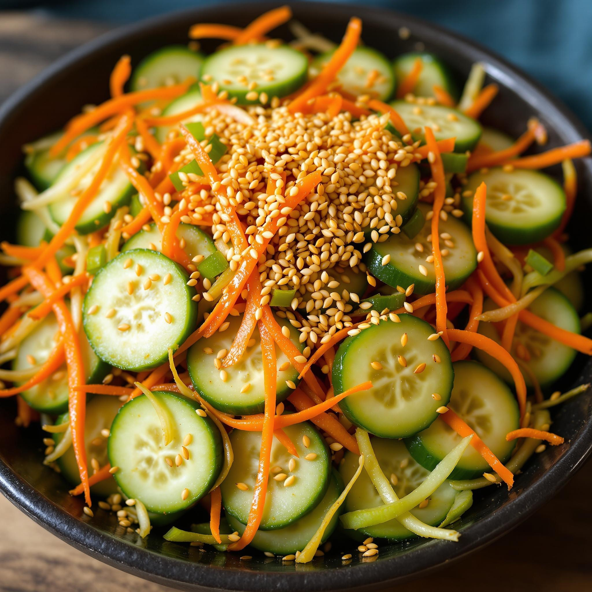 Spicy Cucumber Salad with Sesame Seeds