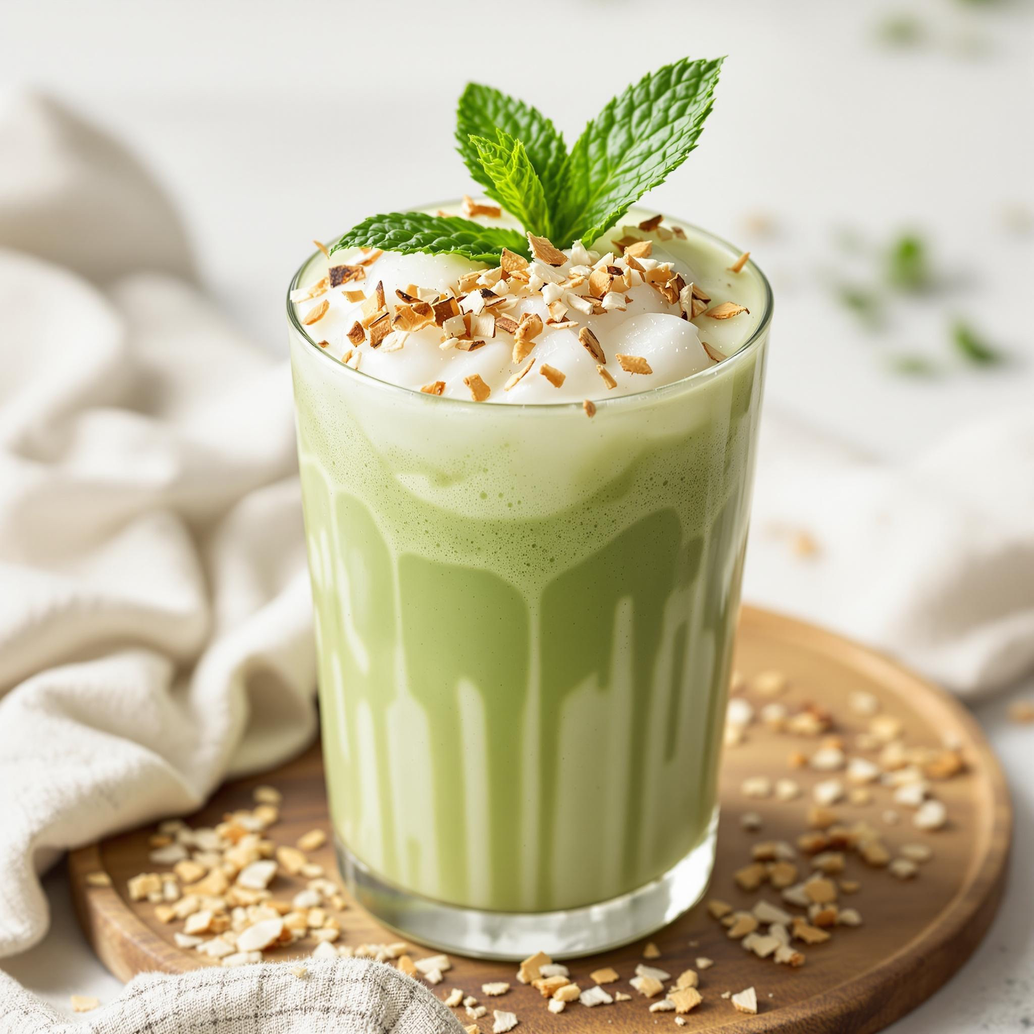 Matcha Iced Latte with Coconut Milk
