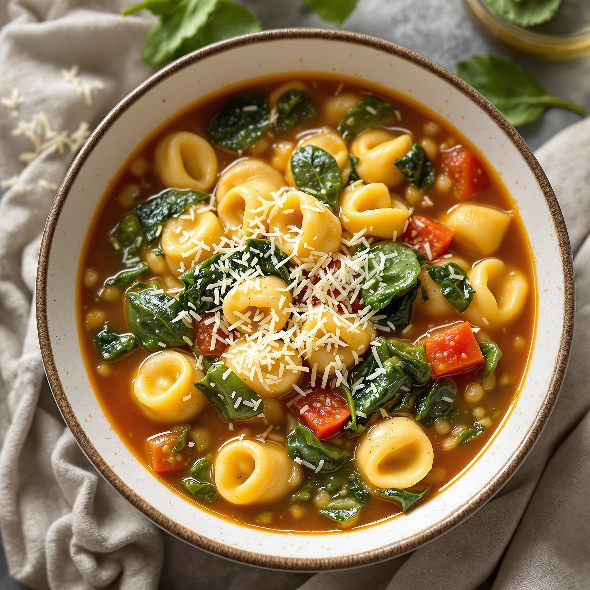 Tortellini and Spinach Soup